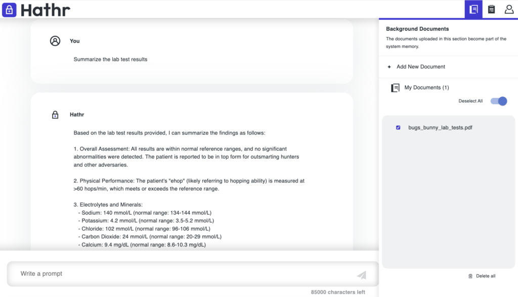 Understand Lab test results with AI. LabCorp Lab Test Summary with Hathr AI